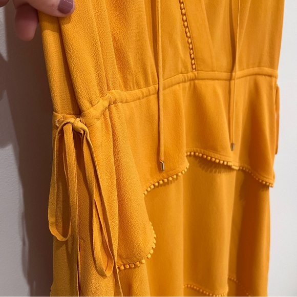 Derek Lam 10 Crosby Saffron Tiered Sleeveless V-neck Silk-blend Mini Dress, 6 - Picture 6 of 15